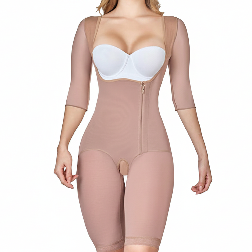 Faja Colombians With Sleeves & Side Closure - torso view white background