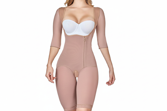 Faja Colombians With Sleeves & Side Closure - torso view white background