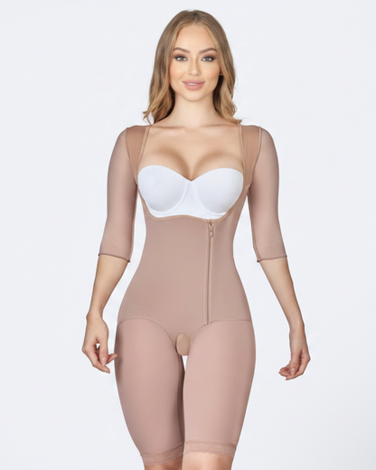 Faja Colombians With Sleeves & Side Closure - front view white background