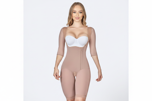 Faja Colombians With Sleeves & Side Closure - front view white background