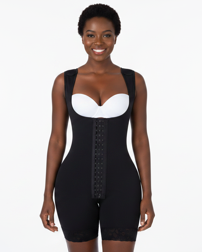Full Body Faja Shape Wear - front facing Black model
