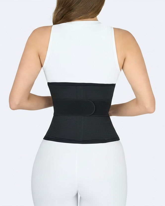 Unisex Double Elastic Waist Trainer - back view white background